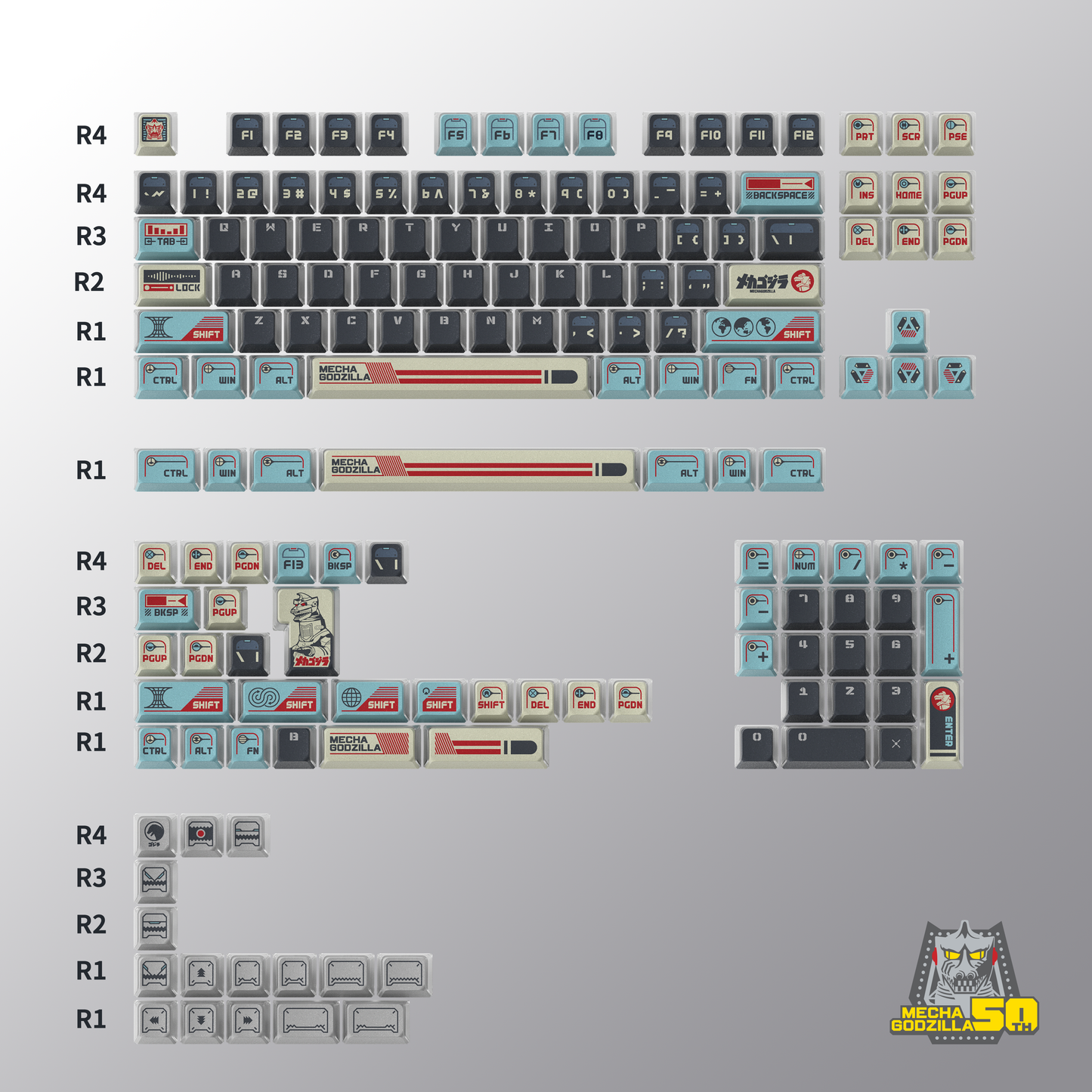 Arbiter Studio 全尺寸鍵帽組 - 機械哥吉拉 【157鍵】