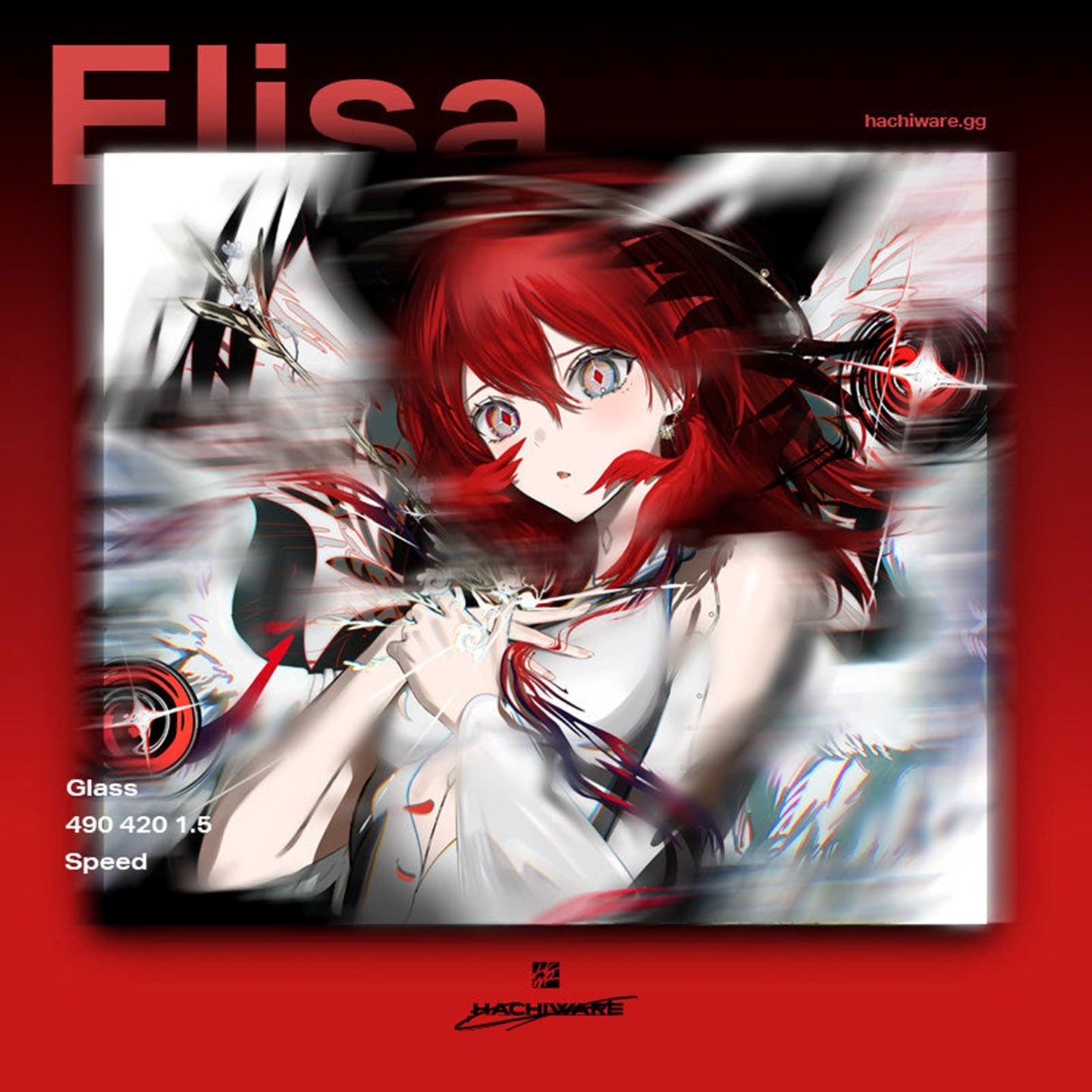 [預購品 9月底出貨] Hachiware 玻璃滑鼠墊 速度型 Elisa