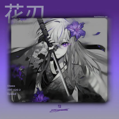[預購品 6/26截止收單 8月初出貨] Hachiware 玻璃滑鼠墊 速度型 FlowerBlade V2