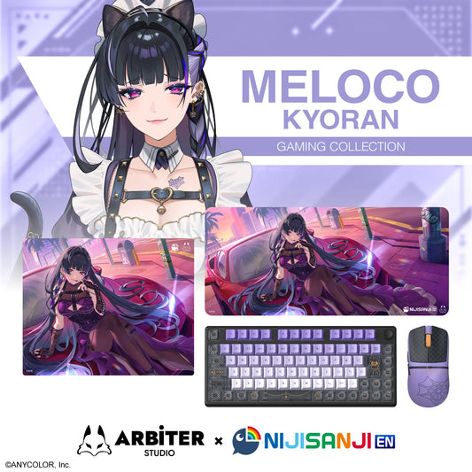 Arbiter Studio x NIJISANJI EN - Arbiter Studio × NIJISANJI EN – Meloco Kyoran 聯名電競周邊系列（日文 JIS 配置鍵盤、布質滑鼠墊及玻璃滑鼠墊）
