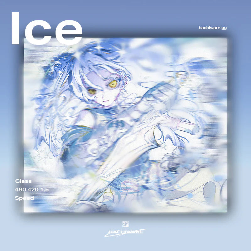 [預購品 6/26截止收單 8月初出貨] Hachiware 玻璃滑鼠墊 速度型 Ice
